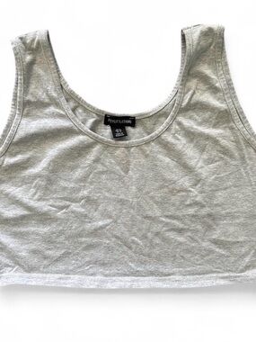 Prettylittlething Grey Crop Tank Top